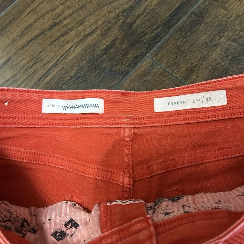 Pilcro By Anthropologie Shorts Womens 28 Hyphen Washed Red Denim OB653662 - Picture 5 of 10